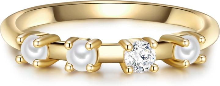 Glanzstücke München Damen Sterling Silber Zirkonia Süsswasser-Zuchtperle gelbgold - 31642