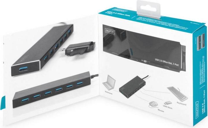 Immagine prodotto Digitus Hub 7 porte USB 3.0 SuperSpeed, alimentatore, alluminio HQ (USB-A, 7 Porti)