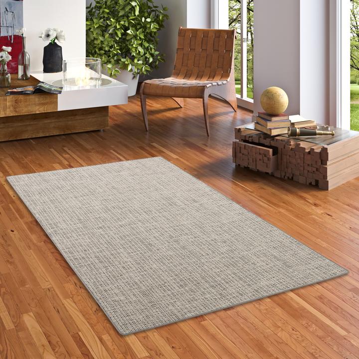 Produktbild Snapstyle Sisal-Optik Designer Flachgewebe Teppich Pure Beige Grau Meliert (133 x 133 cm)