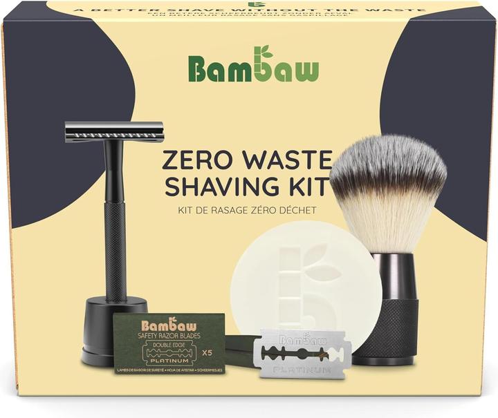 Actual product image Bam Baw Bambaw gift shaving set black 4 pieces