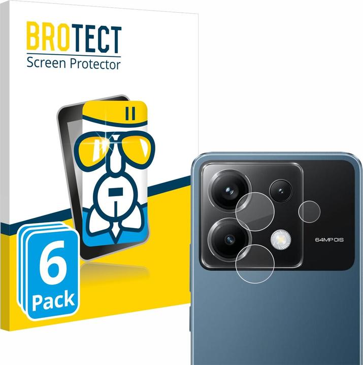 Produktbild BROTECT Schutzglas Schutzfolie Displayschutz Display Schutz Glas Panzer Folie klar (6 Stück, Xiaomi Poco X6)