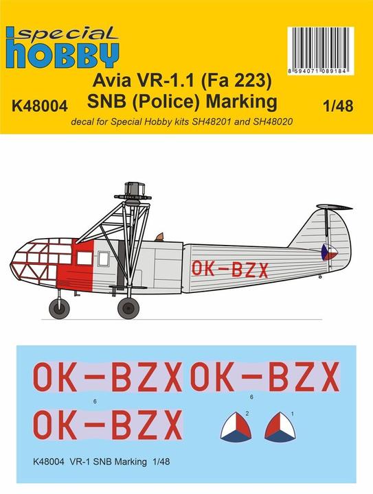 Special Hobby VR-1 SNB Marking Decal 1/48