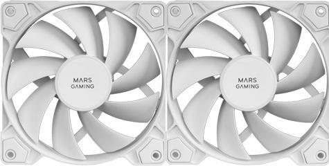 Produktbild Mars Gaming Lot De 2 Ventilateurs Boitier Mf-Pwmx2 - 12cm (Blanc) (120 mm, 1 x)
