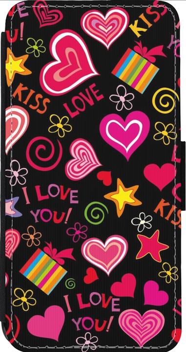 Image du produit PhoneLook Coque Wallet noir Valentine 2023 love symbols (Apple iPhone 13 Pro Max)