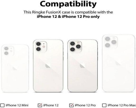 Actual product image Ringke Fusion X Case Armored Cover with Frame for iPhone 12 Pro (Apple iPhone 12)