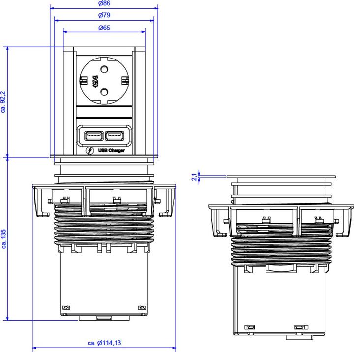 Actual product image Bachmann Sockets (2 x, CEE 7/3, 2 m)