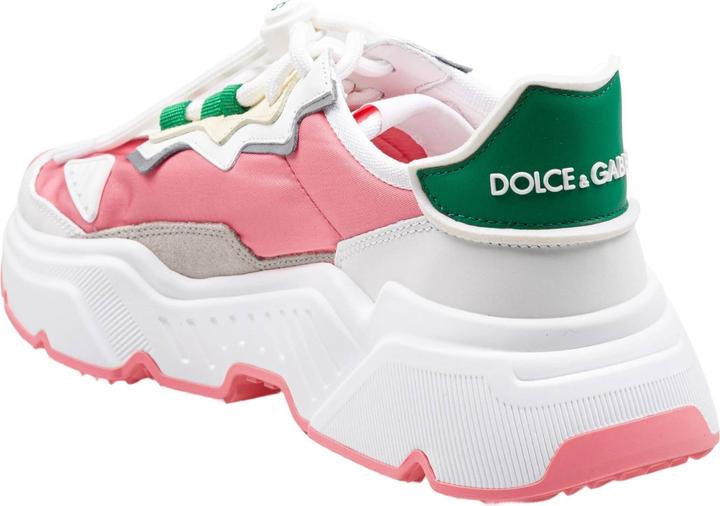 Actual product image Dolce & Gabbana daymaster sneakers in nylon and leather color white and pink (42)