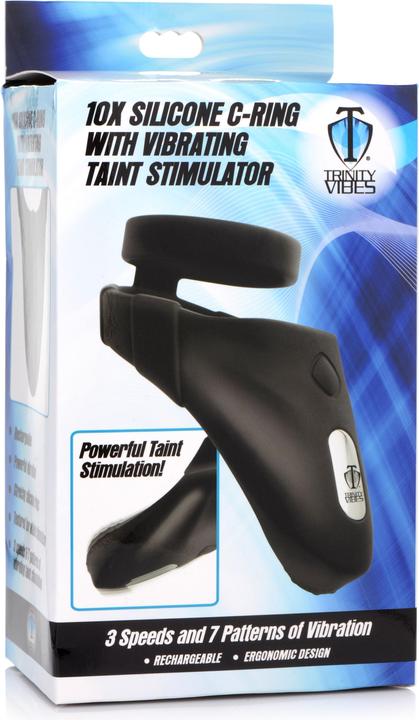 Actual product image Pipedream 10X Silicone Cock Ring + Vibrating Taint Stimulator (4 cm)