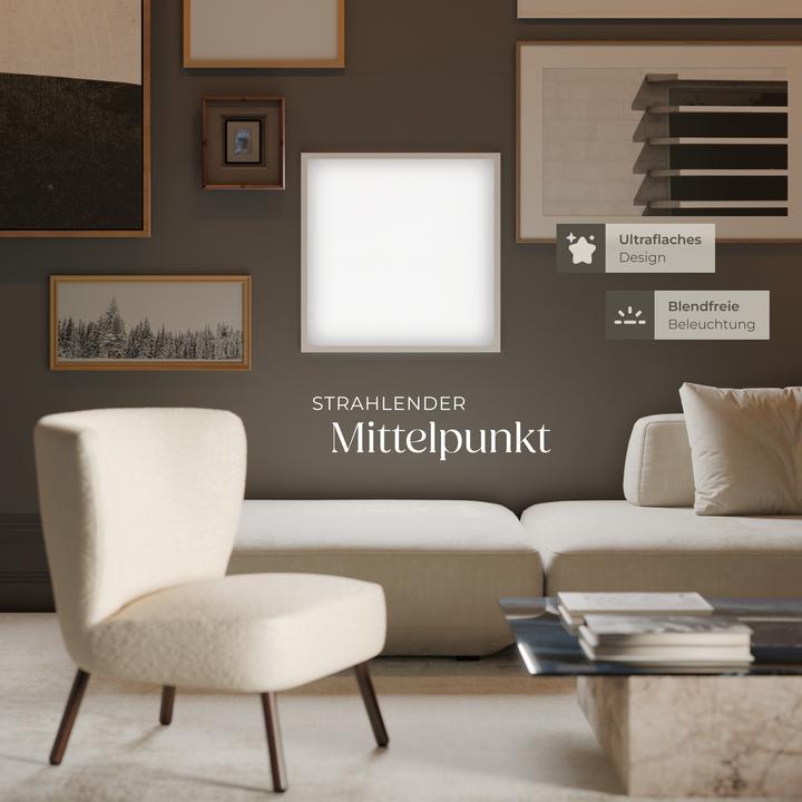 Actual product image tectake LED panel Lucerna, ultra-flat, warm white, energy-saving