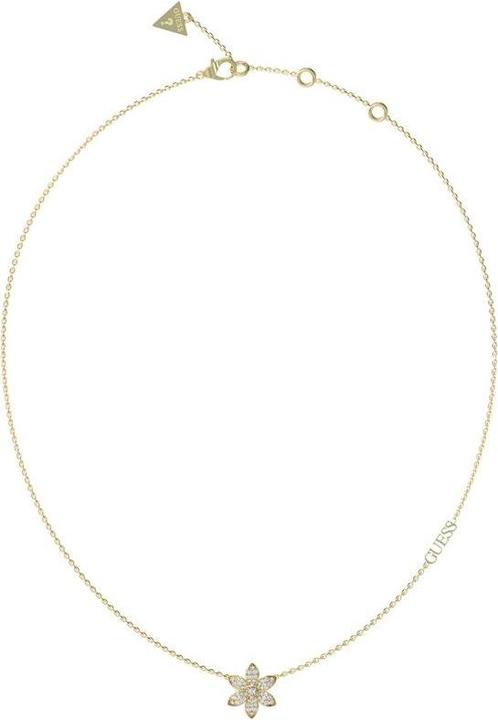 Guess Bella collana di fiori di loto bianchi placcati in oro JUBN04146JWYGT/U