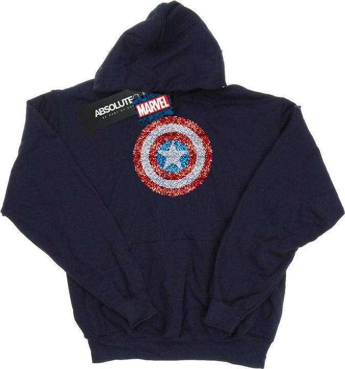 Immagine prodotto Captain America Pixelated Shield Felpa con Cappuccio Donna (XXL)