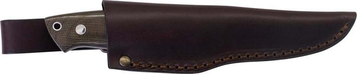 Actual product image Brisa Trapper 95 Elmax Green Micarta Scandi Leather (9.50 cm)