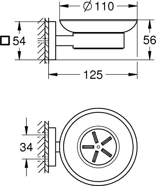 Image du produit Grohe Start Cube QuickFix porte-savon avec support, à coller, chromé