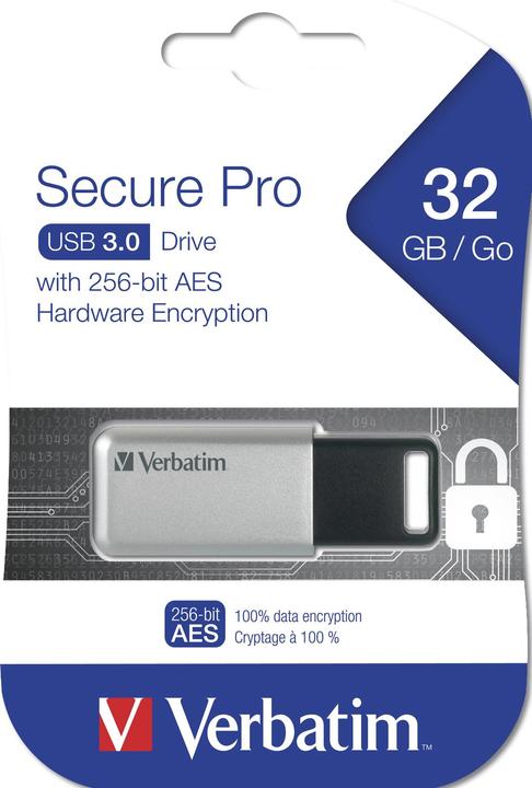 Image du produit Verbatim Clé USB Secure Data Pro 32 Go 98665 (32 Go, USB-A, USB 3.0)