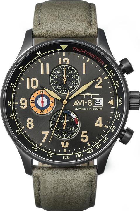 AVI-8 AV-4011-0E Hawker Hurricane Chronograph 42mm 5ATM (Chronograph, 42 mm)