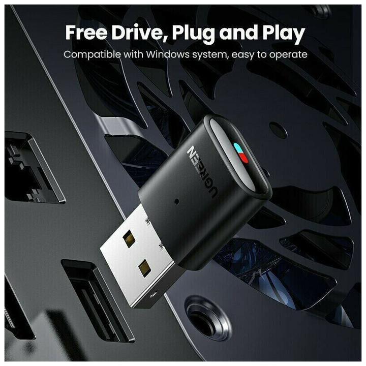 Actual product image Ugreen USB Bluetooth 5.0 Transmitter for Nintendo Switch, PC, Laptop (Channels)
