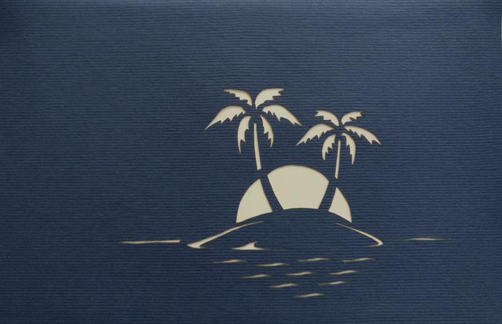 Immagine prodotto Hervorragend 3D Pop-up Palme auf Insel blau (1 pz.)