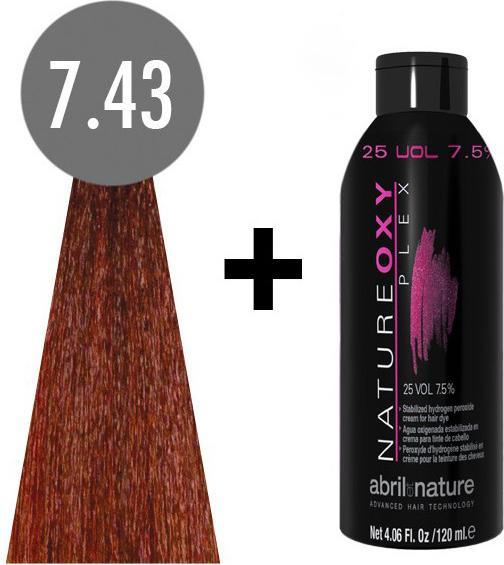 Image du produit Abril Et Nature Naturecolor Plex #7.43 120 ml. Golden Intense Copper Blonde + natureoxy plex 25 vol. 120ml. (7.43)
