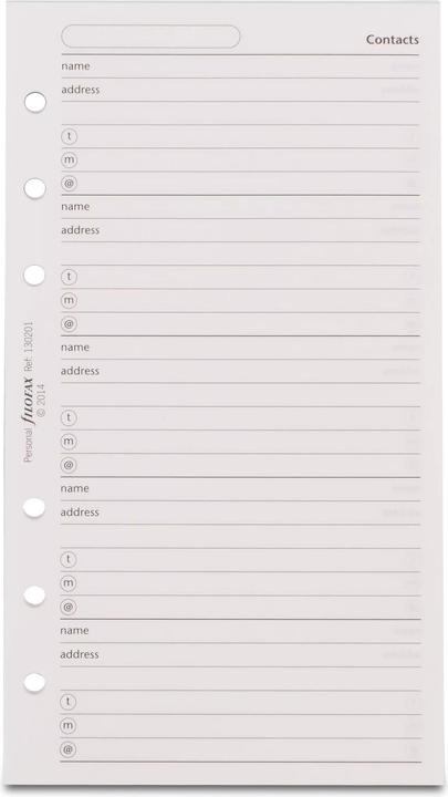 Actual product image Filofax Addresses Notepad (95 x 171 mm)