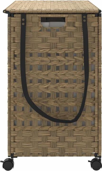 Actual product image VidaXL Laundry basket with castors 66x35x60 cm rattan,Material: rattan