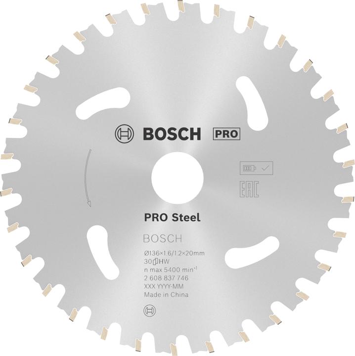 Produktbild Bosch Professional Zubehör PRO Steel cordless Kreissägeblatt, 136 x 1,6 x 20 mm