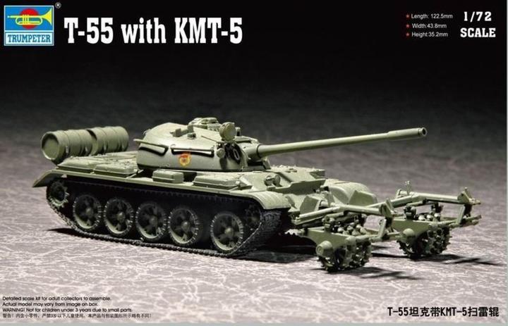 Actual product image Trumpeter T-55 with KMT-5