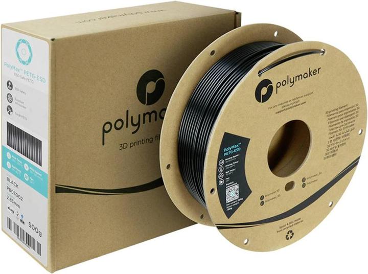 Actual product image Polymaker PolyMax PETG-ESD (PETG, 2.85 mm, 500 g, Black)
