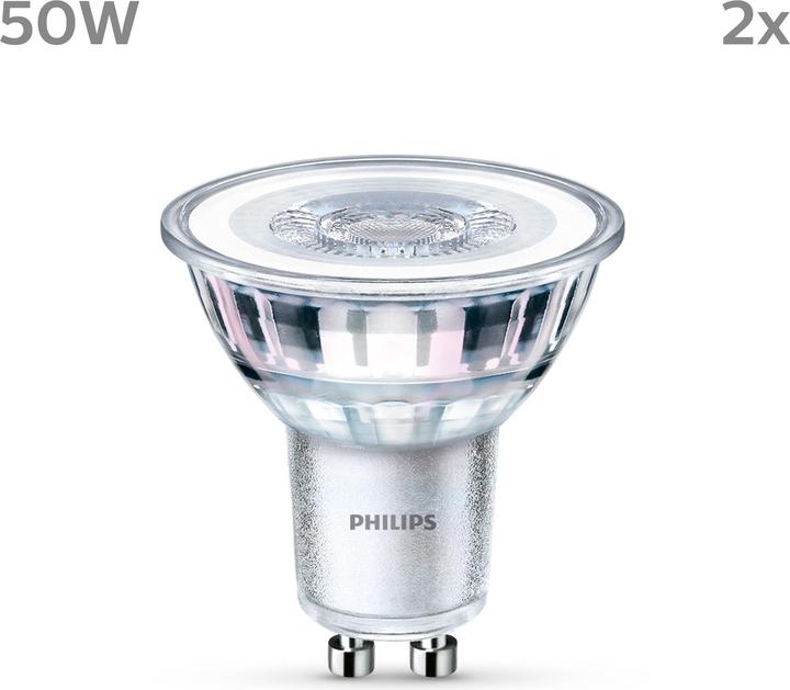 Productafbeelding Philips LED Klassiek (GU10, 4.60 W, 390 lm, 2 x, F)