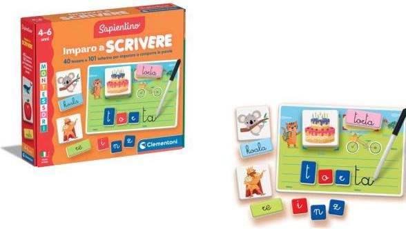 Image du produit Clementoni Sapientino Apprendre cartes alphabet et tableau effaçable, apprendre à écrire, jeu éducatif (Italien)