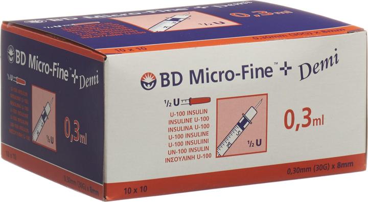 Image du produit BD U100 Seringues à insuline (Seringue d'insuline)