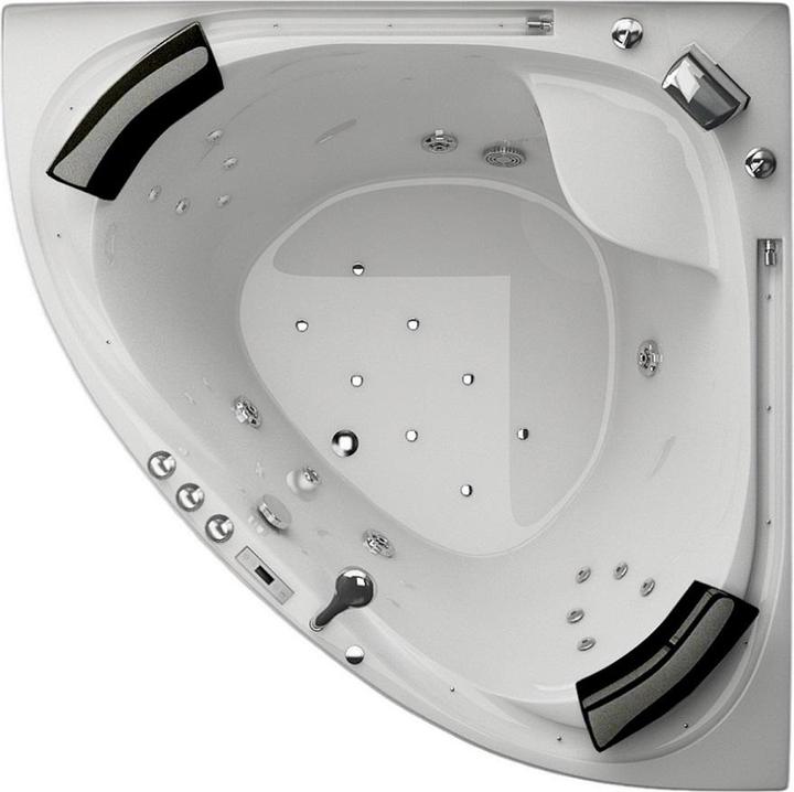 Jet-Line Whirlpool VILLA SABRINA weiss 1,6x1,6 m Vollausstattung Wasserfall umlaufend (160 cm, 160000 cm)