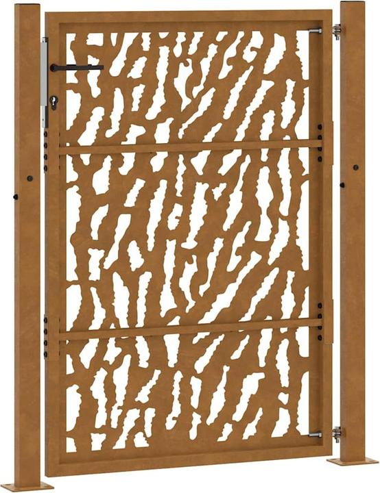 Produktbild VidaXL Gartentor 105x130 cm Wetterfester Stahl Spurendesign Zauntor