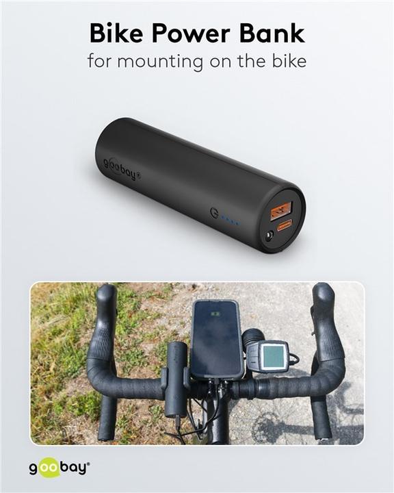 Actual product image Goobay Bike power bank ideal for mounting on the frame (5000 mAh)