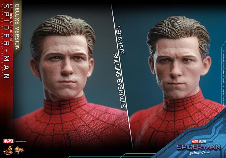 Actual product image Hot Toys Spider-Man: No Way Home figurine Movie Masterpiece 1/6 Spider-Man (New Red and Blue Suit) (Deluxe Ve