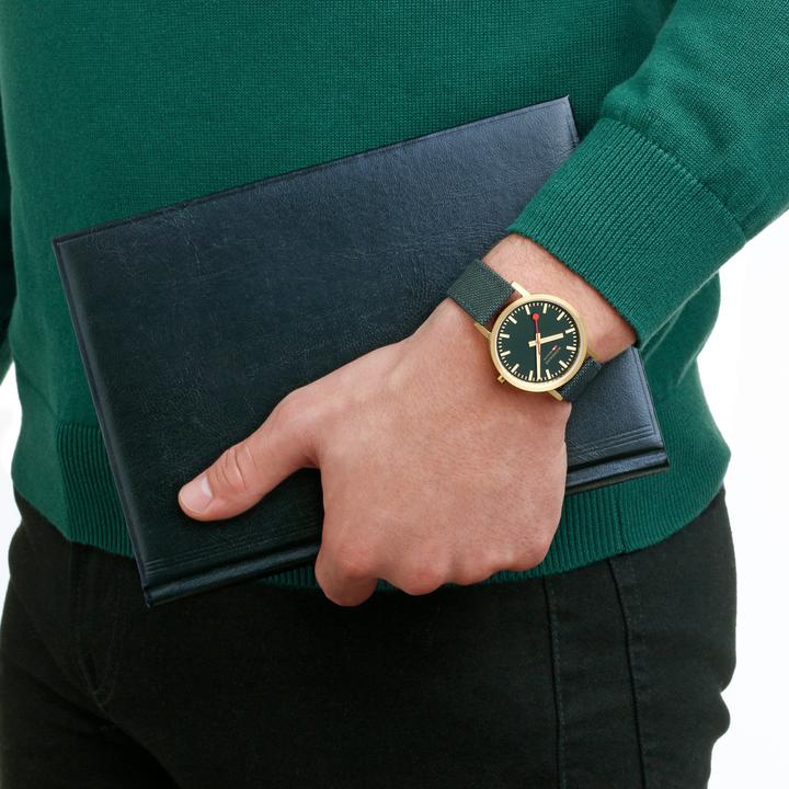 Actual product image Mondaine Classic - Inspired by nature - IP Gold (Analogue wristwatch, 36 mm)