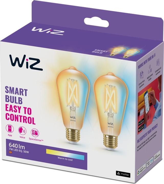 Produktbild WiZ Amber (E27, 7 W, 640 lm, 2 x, E)