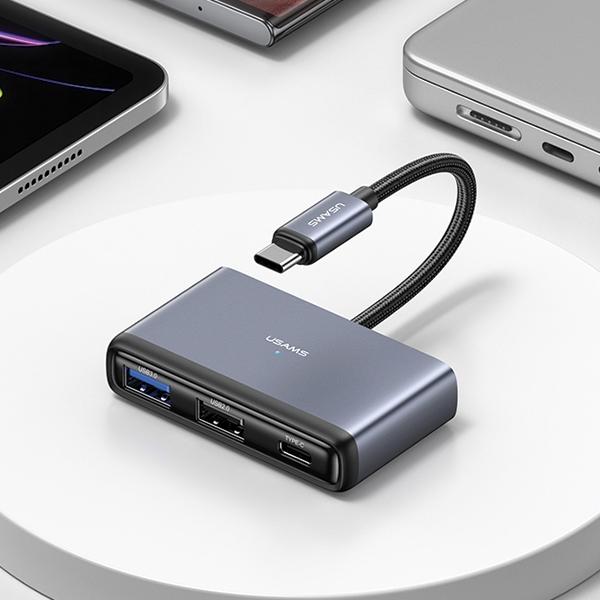 Produktbild Usams US-SJ628 5in1 Multifunctional Type-C HUB Type-C*1+USB3.0*1+USB 2.0*1+TF*1+SD*1 (USB-C, 5 Ports)
