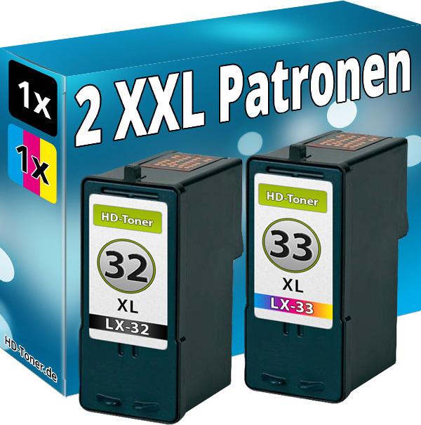 Produktbild Druckfuxx SET 2x DRUCKER PATRONE für LEXMARK 32+33 XL P6250 P910 P915 P4310 P433