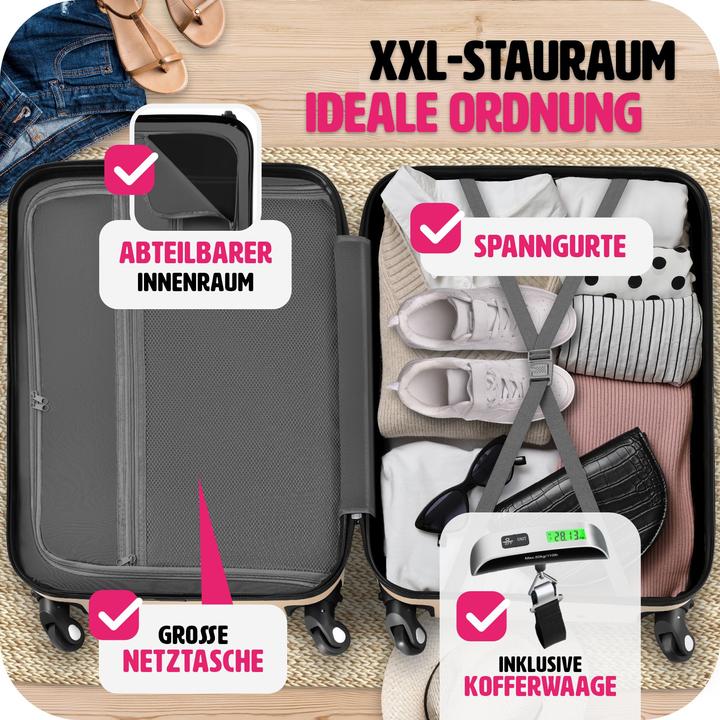 Actual product image tectake Cleo 4-piece with luggage scale (95 l, L (90 - 115l))