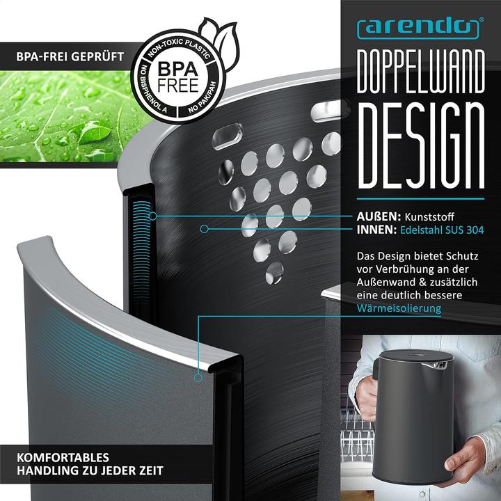 Produktbild Arendo Frühstück Set - Wasserkocher, Toaster, Eierkocher