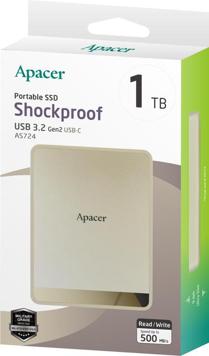 Actual product image Apacer 1 TB Portable SSD USB 3.2 Gen2 AS724 (1000 GB)