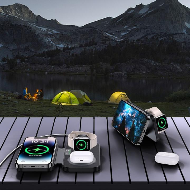 Produktbild Choetech T616-F 3in1 inductive charger compatible with Apple and Samsung devices - black