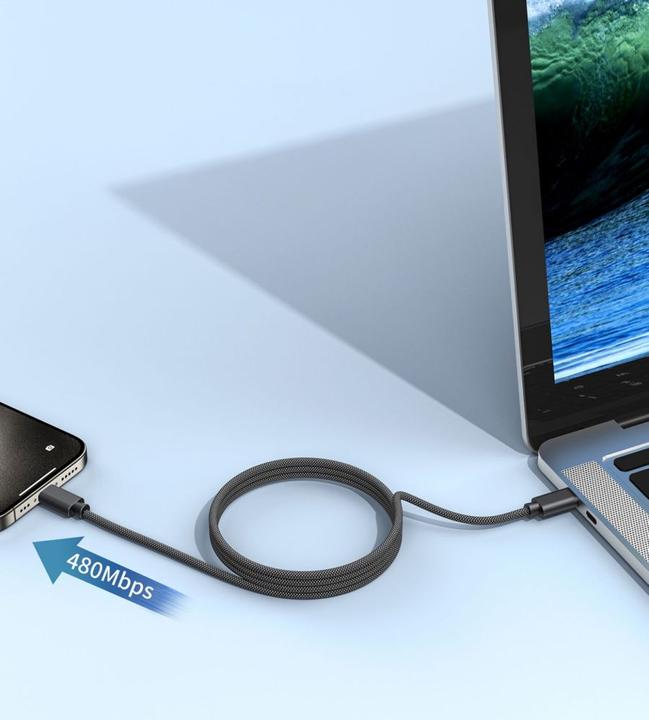 Produktbild Choetech XCC-1054 240W Cable with Power Delivery 3.1 USB-C Magnetic 1.2m - Black (1.20 m, USB 3.0)