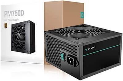 Actual product image Deepcool PM750D Power Supply 750 W 20+4 pin ATX ATX Black (750 W)