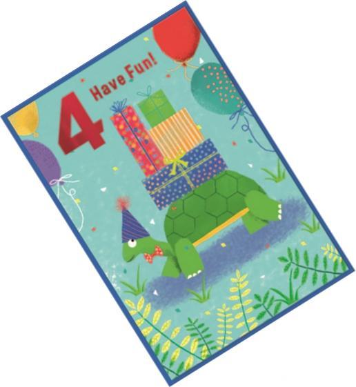 Produktbild Simon Elvin Grusskarte Have Fun 4. Geburtstag 6erPack Karton (6 Stk.)