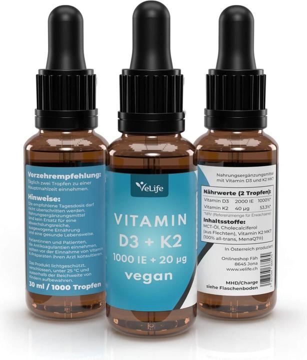 Image du produit VeLife D3 K2 vegan gouttes (1 pièce(s), Gouttes, 83 g)