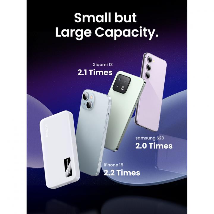 Produktbild Ugreen 10000mAh Two-way Fast Charging Powerbank White (10000 mAh, 22.50 W, 38.20 Wh)