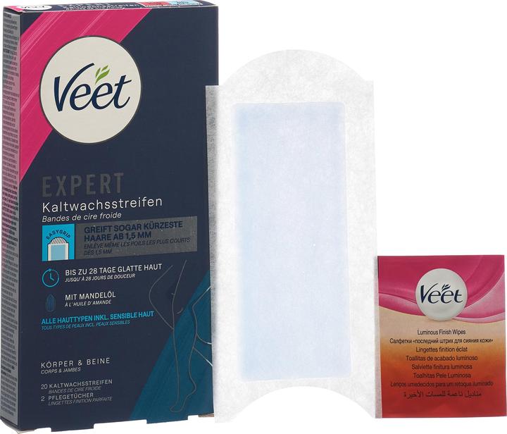 Immagine prodotto Veet La cera a freddo di un esperto spalma gambe e corpo (441.75 ml, 20 x, 46 g)