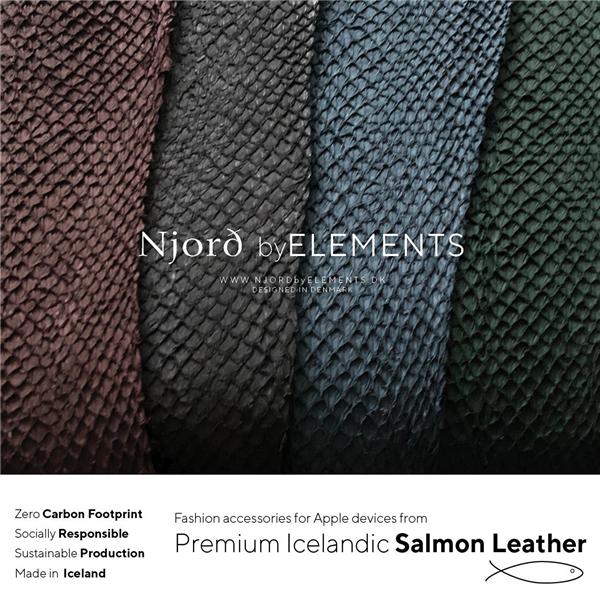 Actual product image Njord Vindur Watch Strap for Apple Watch 44/45mm (45 mm, Vegan Leather, Stainless steel fastener, Salmon leather)