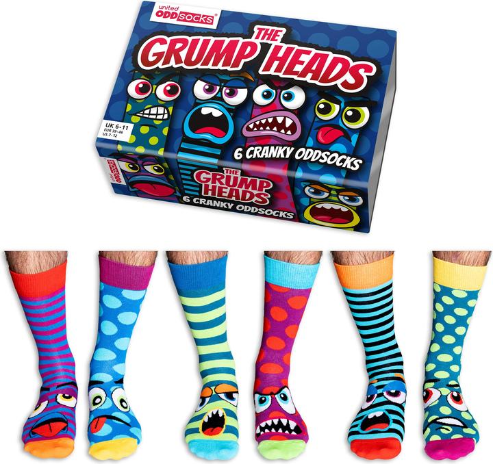 Produktbild United Oddsocks Grump Heads (3er Pack, 39 - 46)